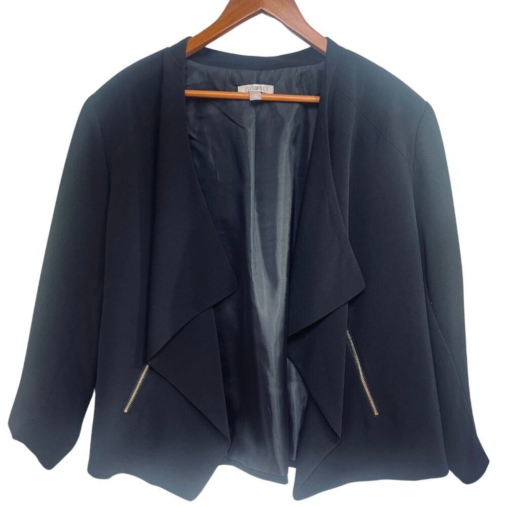 Women's Asymmetrical Black Blazer | Jacket Plus Size 3X